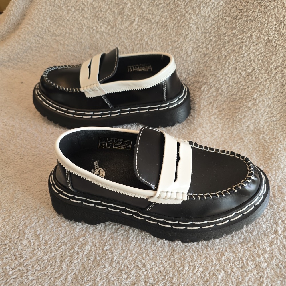 Dr. Martens Penton Bex Contrast Black/white Chunky Loafers Women's Size 6